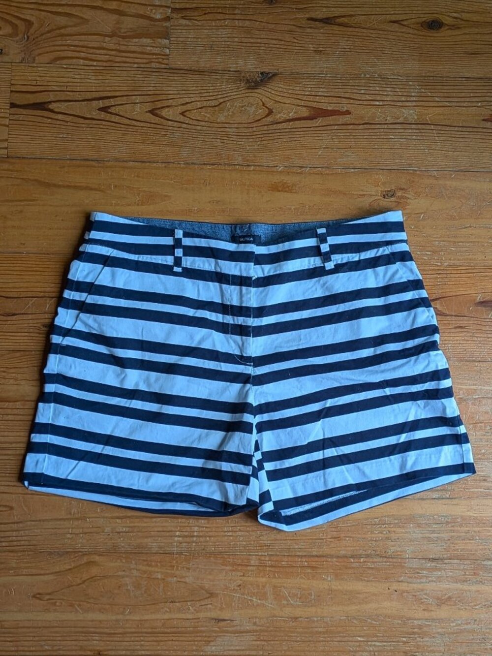 Nautica Blue & White Striped Shorts- Size 10